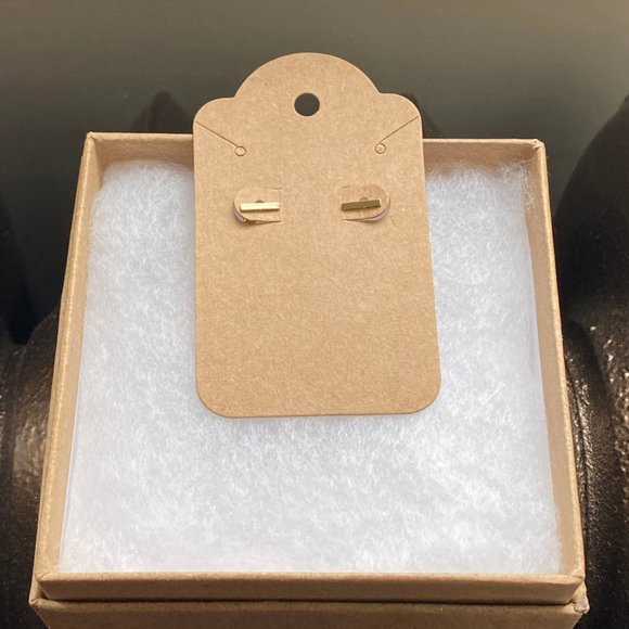 Pair of Rowan 14K Yellow Gold Bar Studs with Threaded Flatbacks - Picture 5 of 7